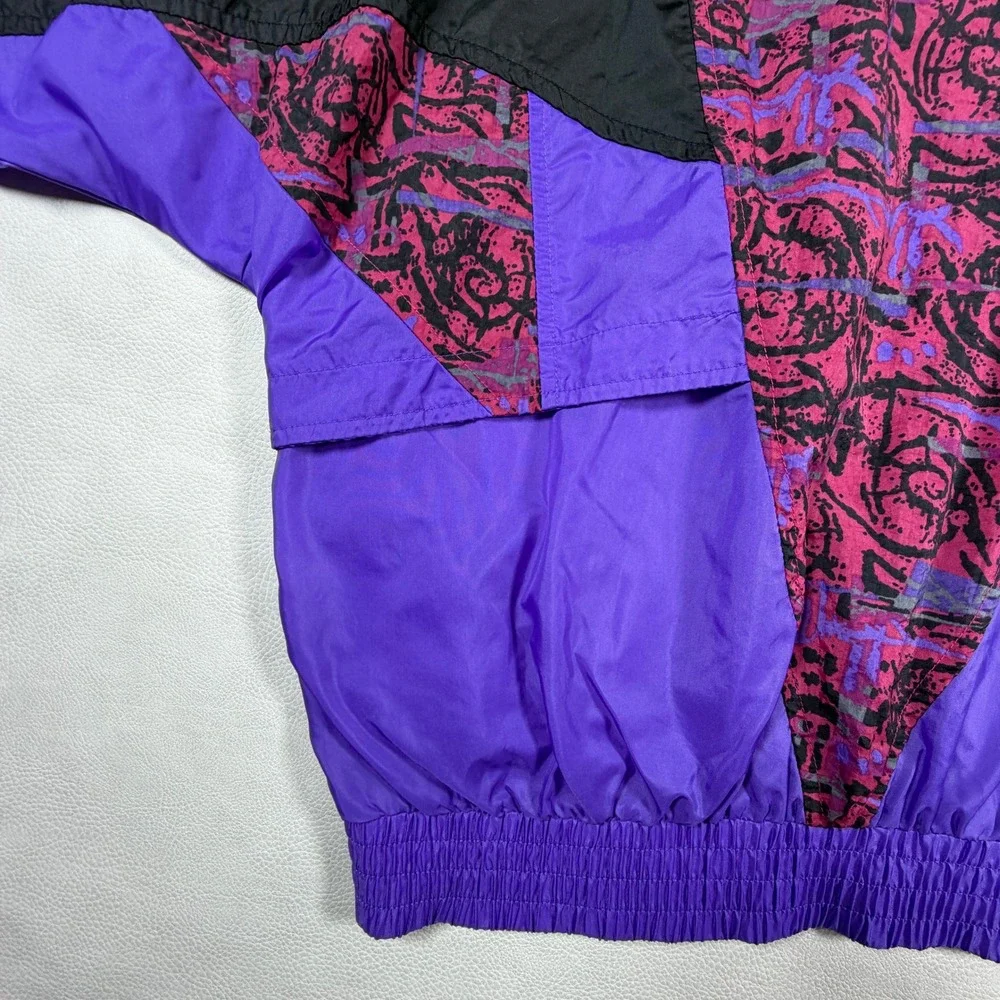 Vintage Nike Windbreaker Jacket Purple Pink‎ Abstract 90s Retro Womens Small